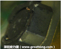 使用銀(Ag)鍍層的電源電感器(Power Inductors)，經(jīng)過推力測(cè)試后，零件端點(diǎn)上已經(jīng)看不到任何鍍層的痕跡了，所以其耐推力就比較小。
