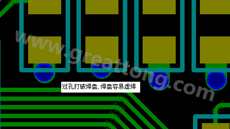 PCB設(shè)計(jì)案例分析：過孔破焊盤，造成SMT虛焊