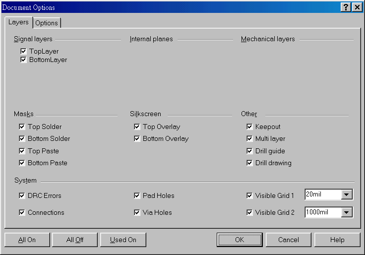 在主功能列，Design >> Option，打開(kāi)Document Option設(shè)置環(huán)境