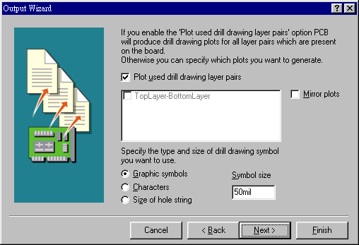 輸出文件精靈再詢問是否要建立鉆孔文件，以及導孔文件？