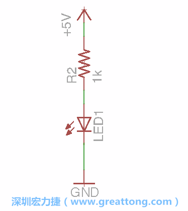 如圖所示放置一個(gè)開關(guān)（switch）、10K電阻器（10k resistor）和0.1μF的電容（0.1μF capacitor），并把開關(guān)的一端連到接地端上。
