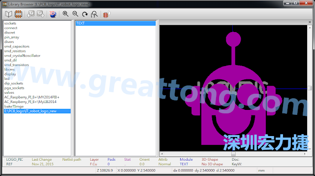 目前這個Library IT_robot_logo_new.mod 只有一個footprint。如何增加更多footprint 到這個library 中呢?