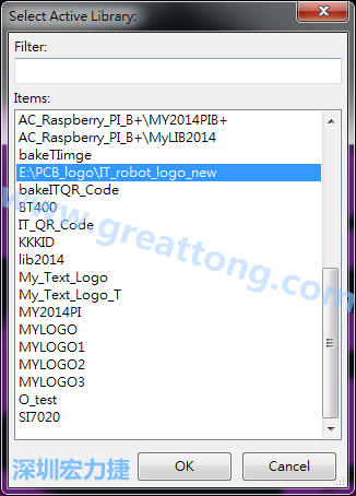 若要存到另外一個library 里， 要點選在File->Current library 重新再選擇Active Library， 就可以點選 File->Save Module in Acitve library 