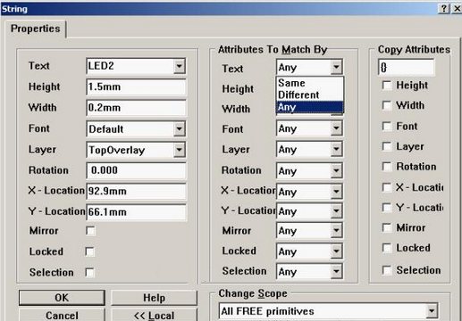 4. 可對字符和阻焊進(jìn)行適當(dāng)?shù)恼{(diào)整，以方便處理文件和提高效率，字符可以通過Global過濾器設(shè)置條件進(jìn)行快速調(diào)整不同格式的字符